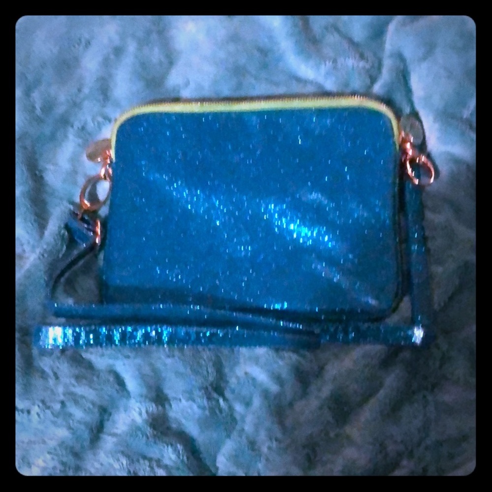 GUC  Deux Lux Small Messenger Bag Blue Sparkles